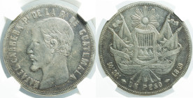 AMERICA NORTH & SOUTH - GUATEMALE - Republic (1839-date)

COIN :
1 Peso - no point below E and A
OBVERSE : RAFAEL CARRERA PE DE LA RA DE GUATEMALA...