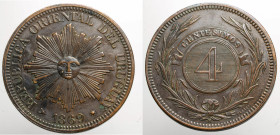 AMERICA NORTH & SOUTH - URUGUAY - Republic - Oriental Republic of Uruguay (1825-date)

COIN :
4 centesimos
OBVERSE : REPUBLICA ORIENTAL DEL URUGUA...