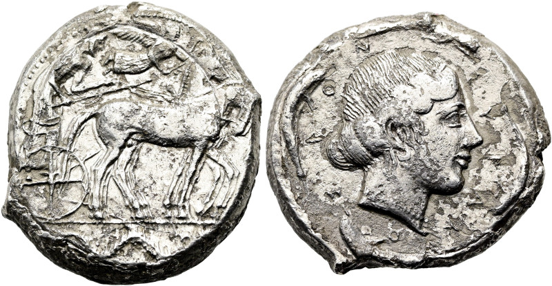 SIZILIEN. SYRAKUS. 2. Republik, 466 - 406 v. Chr. Tetradrachme ø 15mm (16.95g). ...