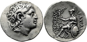 THRAKISCHE KÖNIGE UND DYNASTEN. . Lysimachos, 305 - 281 v. Chr. Tetradrachme ø 32mm (16.12g). 3. Jh. v. Chr. Mzst.Lysimacheia. Vs.: Kopf Alexanders d....