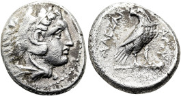 MAKEDONISCHE KÖNIGE. Alexander III. der Große, 336 - 323 v. Chr. Drachme ø 17mm (4.06g). ca. 330 - 325 v. Chr. Mzst.Makedonien ("Amphipolis"). Vs.: Ko...