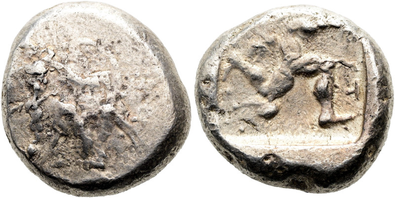 PAMPHYLIEN. ASPENDOS. Stater ø 20mm (10.94g). ca. 460 - 420 v. Chr. Vs.: Behelmt...