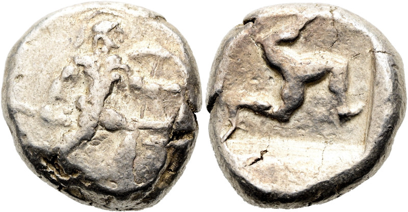 PAMPHYLIEN. ASPENDOS. Stater ø 20mm (10.85g). ca. 460 - 420 v. Chr. Vs.: Behelmt...