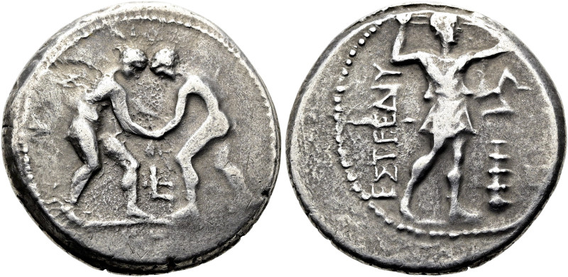 PAMPHYLIEN. ASPENDOS. Stater ø 24mm (10.61g). ca. 370 - 330 v. Chr. Vs.: Zwei Ri...