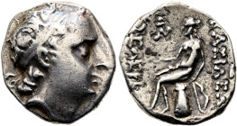 NÖRDLICHE LEVANTE. SELEUKIDEN. Seleukos IV. Philopator, 187 - 175 v. Chr. Drachme ø 16mm (4.20g). Mzst.im nördlichen Medien oder in Hyrkanien. Vs.: Ko...
