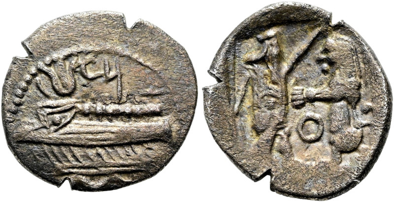 PALÄSTINA. SAMARIA. Obol ø 11mm (0.56g). ca. 375 - 333 v. Chr. Vs.: SN'BL, Galee...