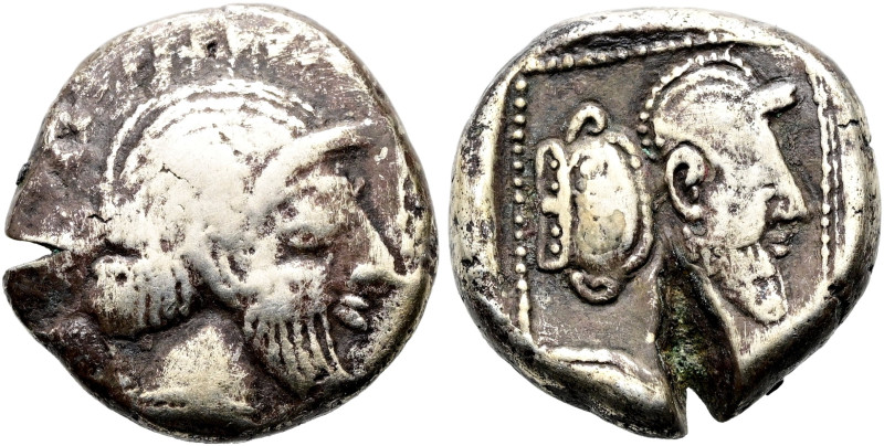 PALÄSTINA. PHILISTIA (UNBESTIMMTE MÜNZSTÄTTE). Drachme ø 14mm (2.85g). Mitte 5. ...