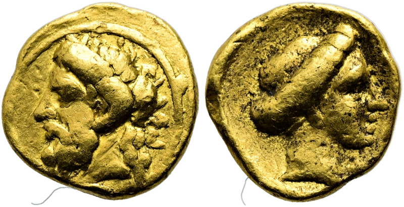 KYRENAIKA. KYRENE. AV-1/10 Stater ø 7mm (0.85g). ca. 322 - 313 v. Chr. Ophellas,...