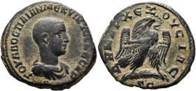 NÖRDLICHE LEVANTE. ANTIOCHIA AM ORONTES. Hostilian Caesar, 251 n. Chr. Tetradrachme ø 25mm (10.57g). Vs.: Γ ΟΥΑΛ ΟΣΤΙΛΙΑΝ ΜΕ ΚΥΙΝΤΟΣ ΚΕΣΑΡ, drapierte ...