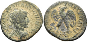 NÖRDLICHE LEVANTE. EMESA. Uranius Antoninus, 253 - 254 n. Chr. Tetradrachme ø 27mm (9.51g). Vs.: ΑΥΤΟ Κ ΣΟΥΛΠ ΑΝΤΩΝΙΝΟΣ ΣΕ, drapierte Panzerbüste mit ...