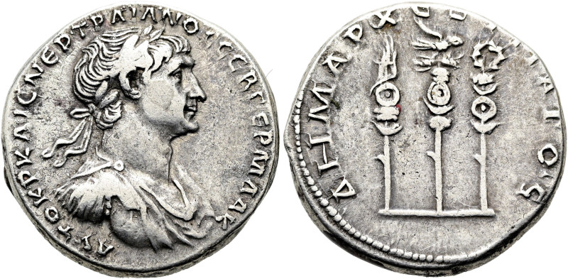 ARABIA. BOSTRA. Trajan, 98 - 117 n. Chr. Tridrachme ø 23mm (10.54g). 112 - 117 n...