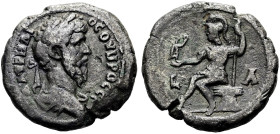 NORDAFRIKA. ALEXANDRIA. Lucius Verus, 161 - 169 n. Chr. Billon-Tetradrachme ø 24mm (8.09g). 161 n. Chr. Vs.: Λ ΑΥΡΗΛ ΟΥΗΡΟΣ ΣΕΒ, drapierte Büste mit L...