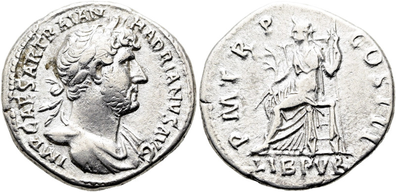 Hadrian, 117 - 138 n. Chr. Denar ø 18mm (3.33g). 120 - 121 n. Chr. Mzst.Rom. Vs....