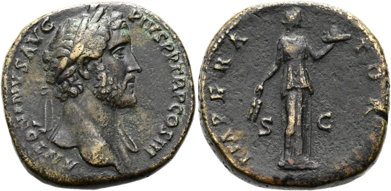 Antoninus Pius, 138 - 161 n. Chr. Sesterz ø 31mm (27.76g). 143 - 144 n. Chr. Mzs...