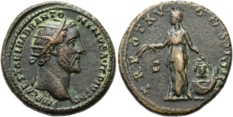 Antoninus Pius, 138 - 161 n. Chr. Dupondius ø 28mm (15.81g). 151 - 152 n. Chr. M...