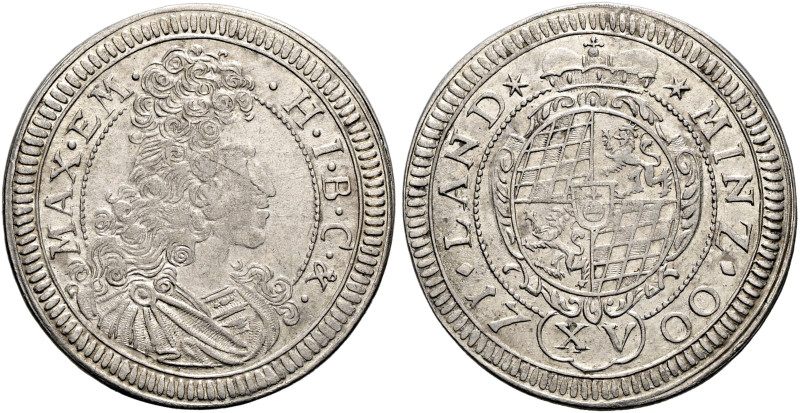 BAYERN. Maximilian II. Emanuel, 1679 - 1726. 15 Kreuzer (5.68g). 1700, München. ...