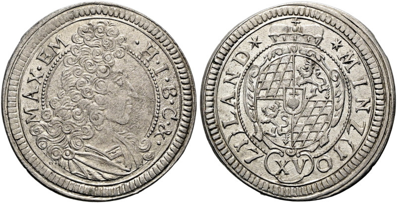 BAYERN. Maximilian II. Emanuel, 1679 - 1726. 15 Kreuzer (5.77g). 1701, München. ...