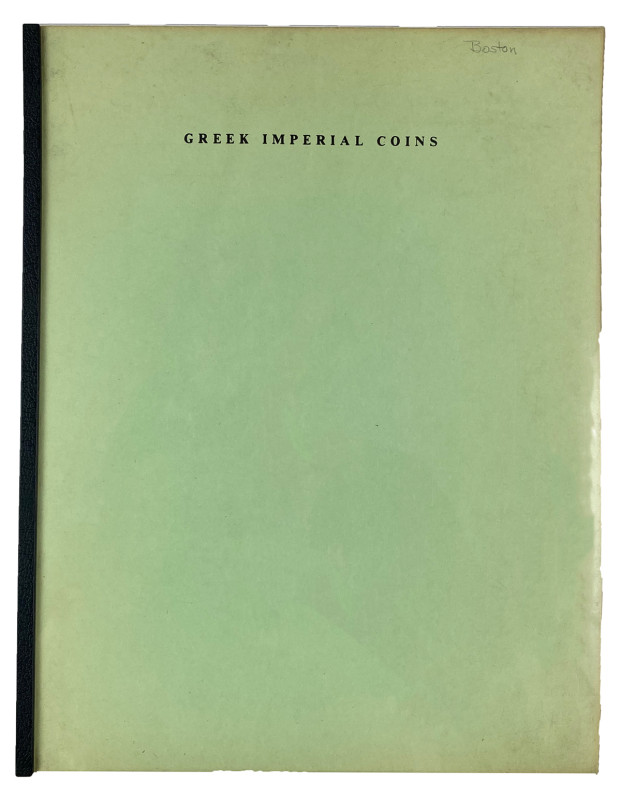 Boston MFA Catalogue of Greek Imperials

[Boston Museum of Fine Arts]. Vermeul...