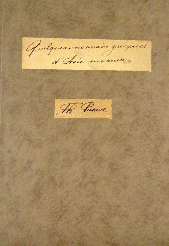 Prowe on Greek Coins of Asia Minor

Prowe, Th. QUELQUES MONNAIES GRECQUES D’AS...