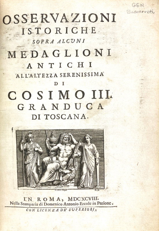 1698 Observations on Ancient Medallions

Buonarroti, Filippo. OSSERVAZIONI IST...