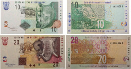 Country : SOUTH AFRICA 
Face Value : 10 et 20 Rand Lot 
Date : 2005-2009 
Period/Province/Bank : South African Reserve Bank 
Catalogue reference : P.1...