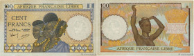 Country : FRENCH EQUATORIAL AFRICA 
Face Value : 100 Francs 
Date : (1941) 
Period/Province/Bank : Afrique Française Libre 
Department : Congo 
Catalo...