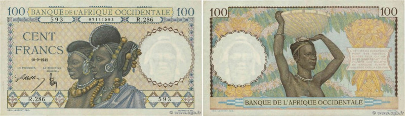 Country : FRENCH WEST AFRICA (1895-1958) 
Face Value : 100 Francs 
Date : 10 sep...