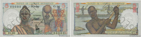 Country : FRENCH WEST AFRICA (1895-1958) 
Face Value : 5 Francs Spécimen 
Date : (1943) 
Period/Province/Bank : Banque de l'Afrique Occidentale 
Catal...