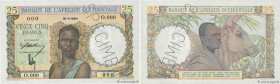 Country : FRENCH WEST AFRICA (1895-1958) 
Face Value : 25 Francs Spécimen 
Date : (1943) 
Period/Province/Bank : Banque de l'Afrique Occidentale 
Cata...