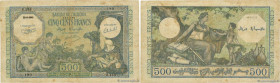 Country : ALGERIA 
Face Value : 500 Francs 
Date : 20 août 1943 
Period/Province/Bank : Banque de l'Algérie 
Catalogue reference : P.93 
Alphabet - si...