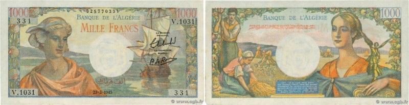 Country : ALGERIA 
Face Value : 1000 Francs réserve 
Date : 23 mars 1945 
Period...