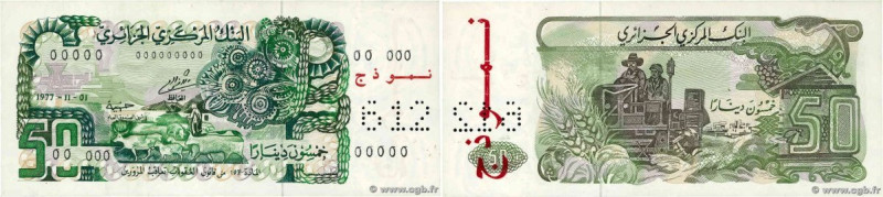 Country : ALGERIA 
Face Value : 50 Dinars Spécimen 
Date : 01 novembre 1977 
Per...