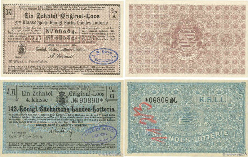 Country : GERMANY 
Face Value : 3 et 4 Klasse Lot 
Date : 1896-1903 
Period/Prov...
