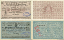 Country : GERMANY 
Face Value : 3 et 4 Klasse Lot 
Date : 1896-1903 
Period/Province/Bank : Documents - Loterie 
Department : Saxe 
French City : Leip...