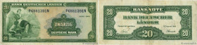 Country : GERMAN FEDERAL REPUBLIC 
Face Value : 20 Deutsche Mark 
Date : 1949 
Period/Province/Bank : Bank Deutscher Länder 
Catalogue reference : P.1...