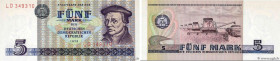 Country : GERMAN DEMOCRATIC REPUBLIC 
Face Value : 5 Mark 
Date : 1975 
Period/Province/Bank : Staatsbank Der DDR 
Catalogue reference : P.27b 
Additi...