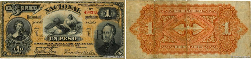 Country : ARGENTINA 
Face Value : 1 Peso 
Date : 01 janvier 1883 
Period/Provinc...