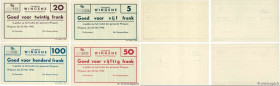Country : BELGIUM 
Face Value : 5 à 100 Frank Lot 
Date : 22 mai 1940 
Period/Province/Bank : Émission de nécessité 
French City : Wingene 
Catalogue ...