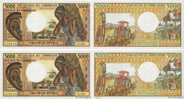 Country : CAMEROON 
Face Value : 5000 Francs Consécutifs 
Date : (1984) 
Period/Province/Bank : B.E.A.C. 
Department : République du Cameroun 
Catalog...