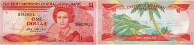 Country : CARIBBEAN  
Face Value : 1 Dollar 
Date : (1985-1988) 
Period/Province/Bank : Eastern Caribbean Central Bank 
Department : Ste.Lucie 
Catalo...