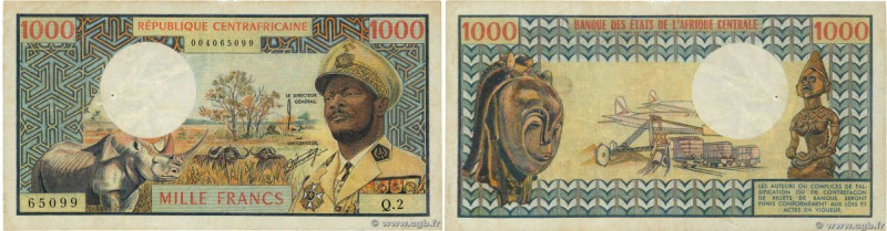 Country : CENTRAL AFRICAN REPUBLIC 
Face Value : 1000 Francs 
Date : (1974) 
Per...