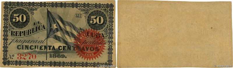 Country : CUBA 
Face Value : 50 Centavos 
Date : 1869 
Period/Province/Bank : La...