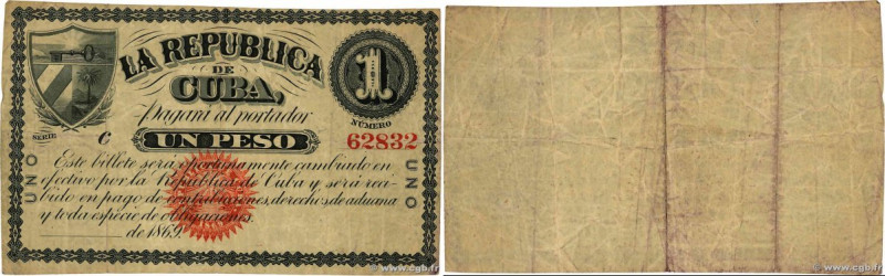 Country : CUBA 
Face Value : 1 Peso 
Date : 1869 
Period/Province/Bank : La Repu...