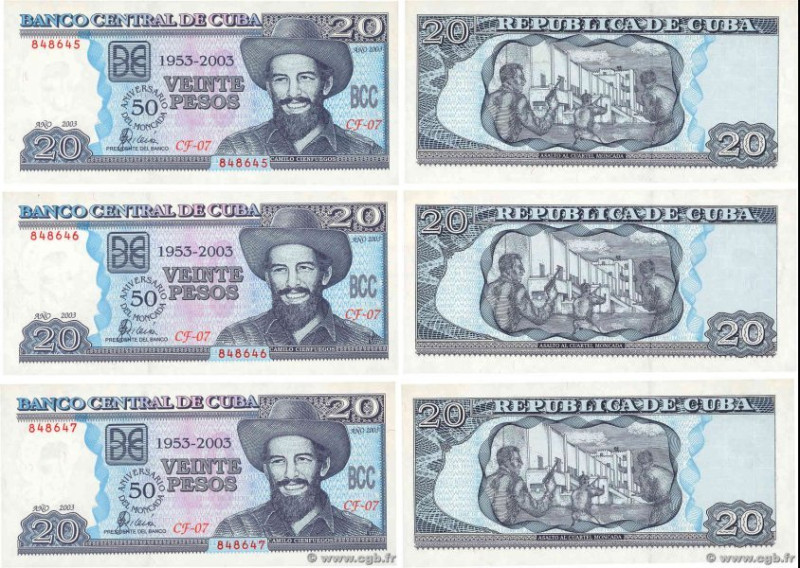 Country : CUBA 
Face Value : 20 Pesos Consécutifs 
Date : 2003 
Period/Province/...