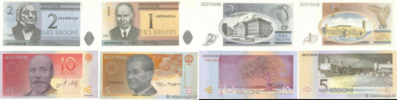 Country : ESTONIA 
Face Value : 1, 2, 5 et 10 Krooni Lot 
Date : 1992-2006 
Peri...