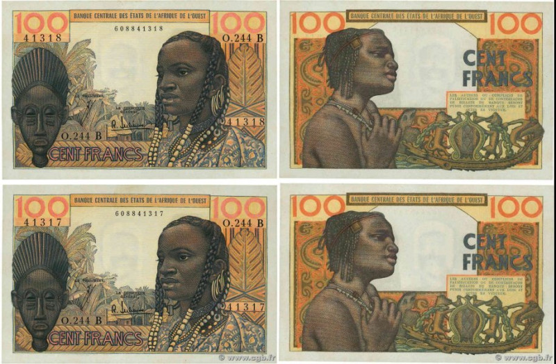 Country : WEST AFRICAN STATES 
Face Value : 100 Francs Consécutifs 
Date : (1965...