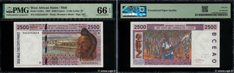 Country : WEST AFRICAN STATES 
Face Value : 2500 Francs 
Date : 1994 
Period/Pro...