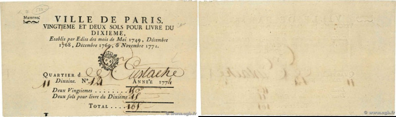 Country : FRANCE regionalism and miscellaneous 
Face Value : 165 Livres 
Date : ...