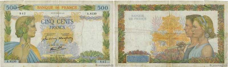 Country : FRANCE 
Face Value : 500 Francs LA PAIX Grand numéro 
Date : 17 mai 19...