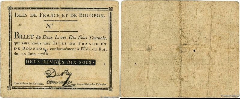 Country : ISLES OF FRANCE AND BOURBON 
Face Value : 2 Livres 10 Sous 
Date : 10 ...